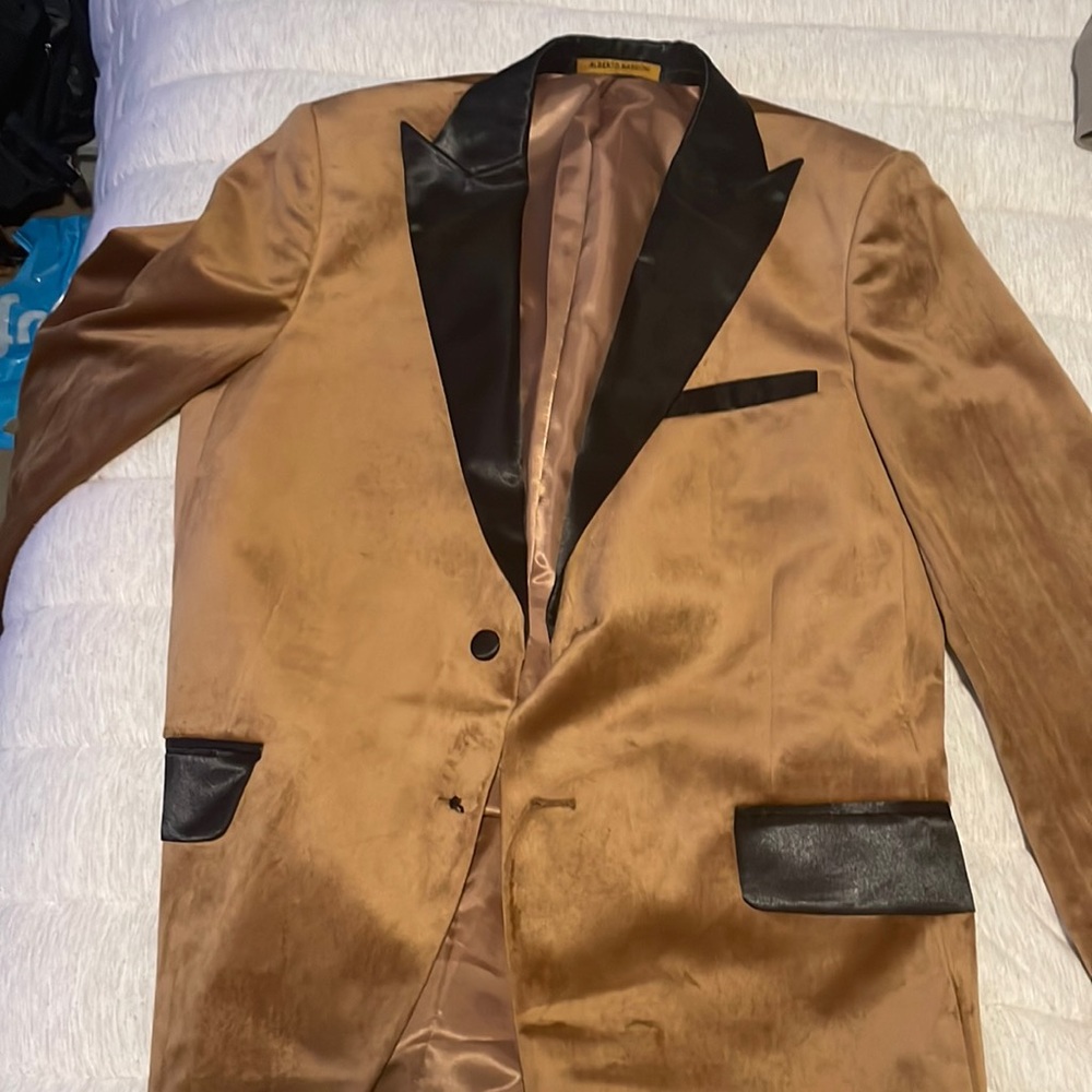 Gold velvet tux blazer size “medium”